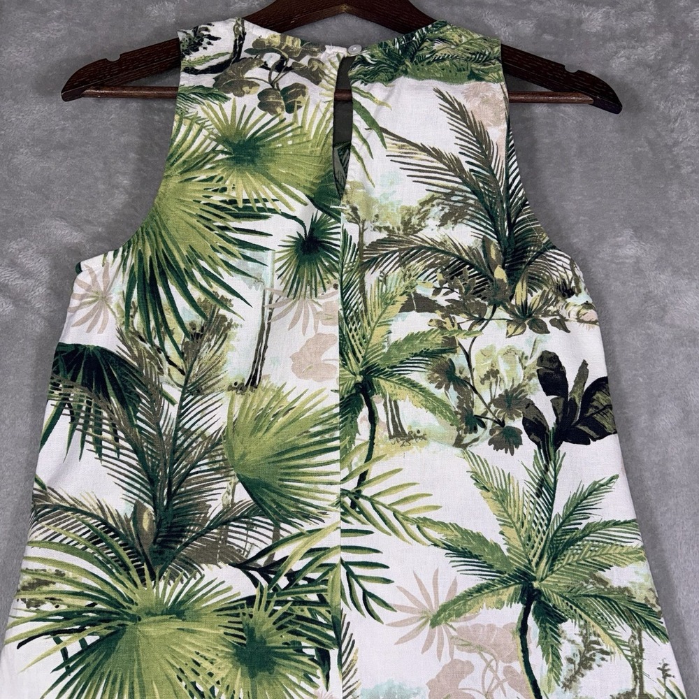 TOMMY BAHAMA Women's Palm Green & White LINEN BLEND DRESS sz S/P Beach Coast - Picture 11 of 13